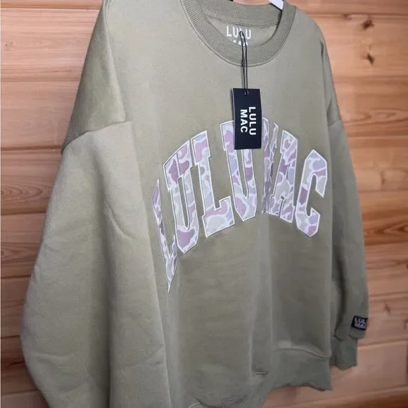 Green Camo Lulu Mac Sweatshirt NWT - Picture 4 of 4
